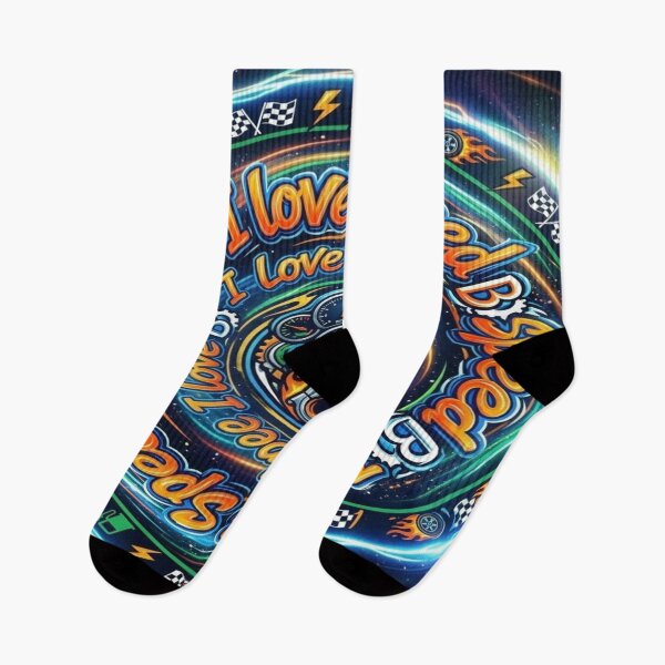 Item preview, I Love Speed Neon Racing Typography designed and sold by RetroRayz.