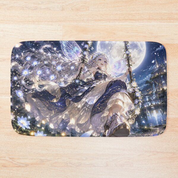 Item preview, Moonflower Fairy Swinging in Midnight Garden designed and sold by sigmaartstudio.