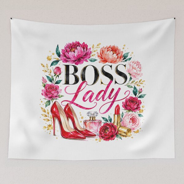 Item preview, Boss Lady Floral Watercolor Design with Red Heels, Roses and Makeupдл designed and sold by SayMaria.