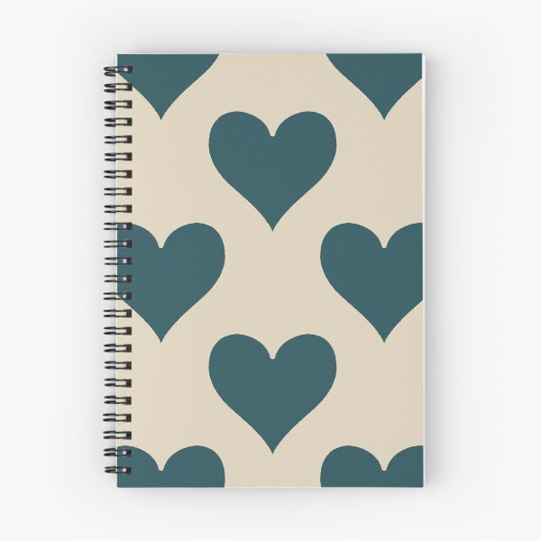 Item preview, XL large Dark Teal Heart Suit Pattern Vintage Card Style designed and sold by DColourMuse.