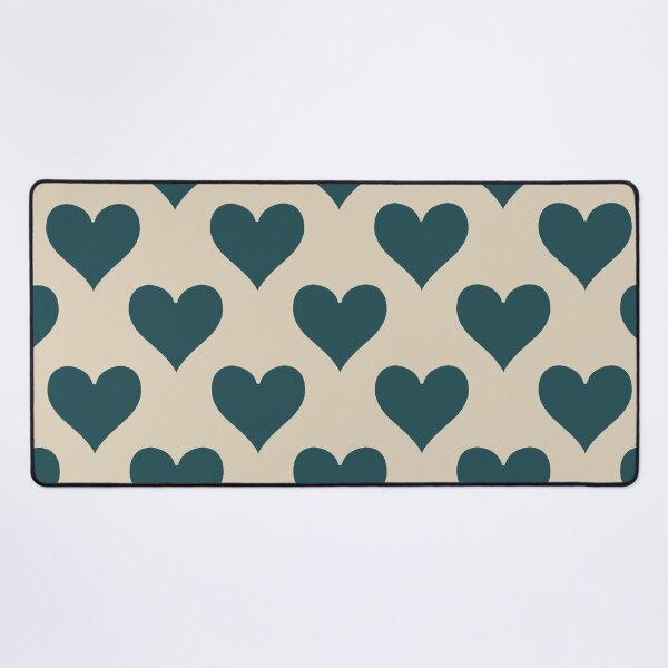 Item preview, XL large Dark Teal Heart Suit Pattern Vintage Card Style designed and sold by DColourMuse.