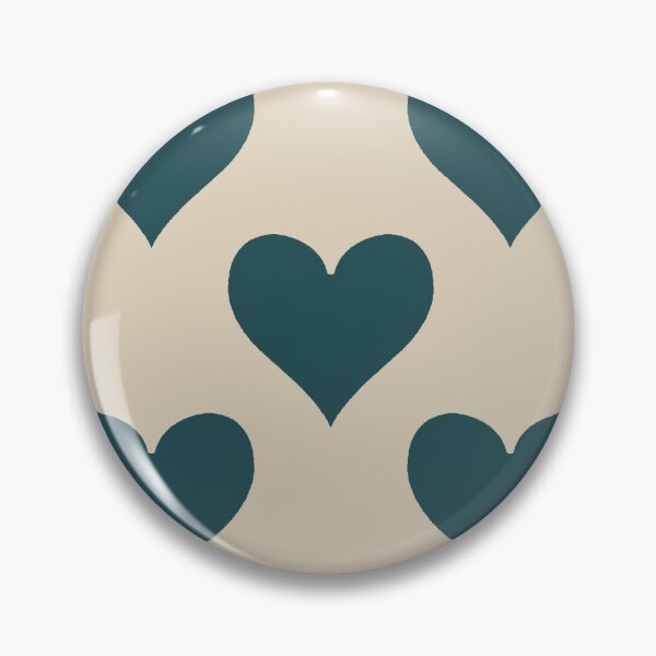 Item preview, XL large Dark Teal Heart Suit Pattern Vintage Card Style designed and sold by DColourMuse.