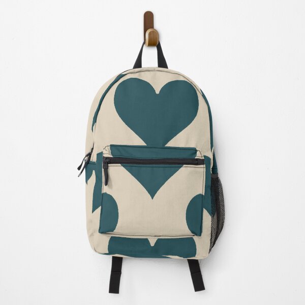 Item preview, XL large Dark Teal Heart Suit Pattern Vintage Card Style designed and sold by DColourMuse.