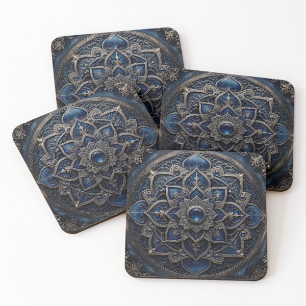 Item preview, Celestial Blue Ornate Mandala designed and sold by Bluejai Shop.