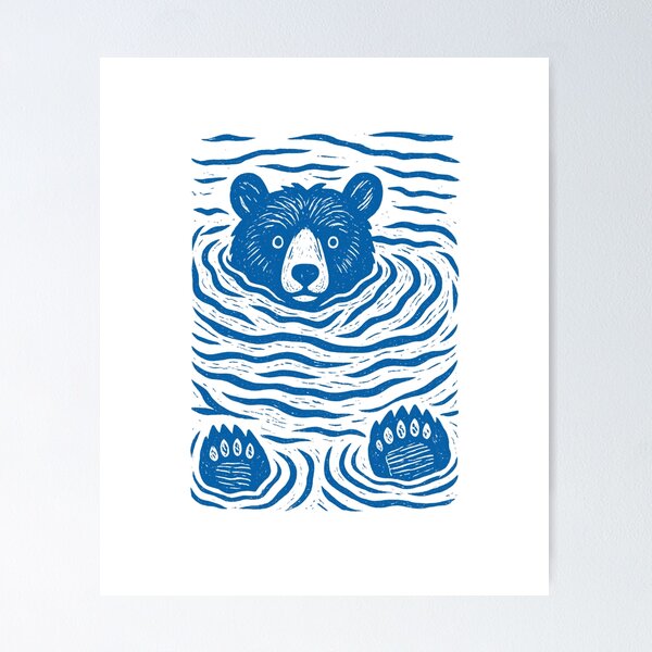 Item preview, Swimming Bear designed and sold by Colorful-Garden.