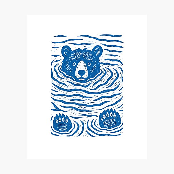 Item preview, Swimming Bear designed and sold by Colorful-Garden.