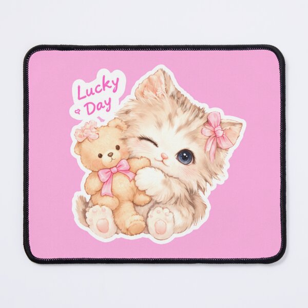 Item preview, Lucky kitty smile princess kitty with teddy bear design designed and sold by sara747.