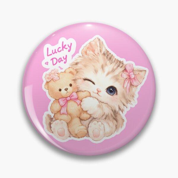 Item preview, Lucky kitty smile princess kitty with teddy bear design designed and sold by sara747.