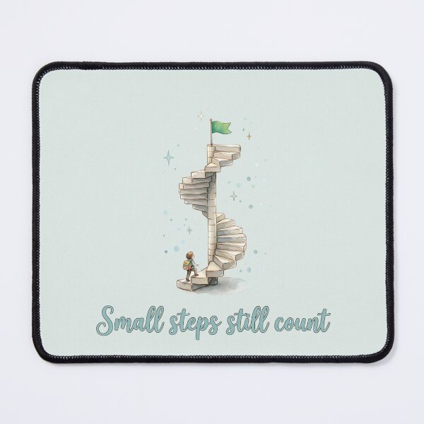 Item preview, Small Steps Still Count Motivational Spiral Staircase Art designed and sold by VibeShift Studio.