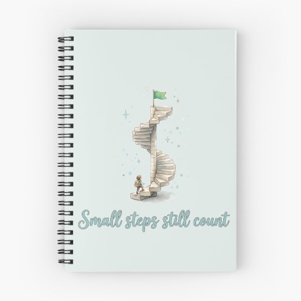 Item preview, Small Steps Still Count Motivational Spiral Staircase Art designed and sold by VibeShift Studio.