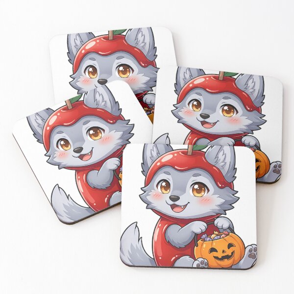 Item preview, Cute Gray Wolf Puppy Caramel Apple Candy Costume Trick-or-Treat designed and sold by pumsquare.