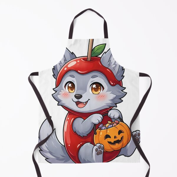 Item preview, Cute Gray Wolf Puppy Caramel Apple Candy Costume Trick-or-Treat designed and sold by pumsquare.