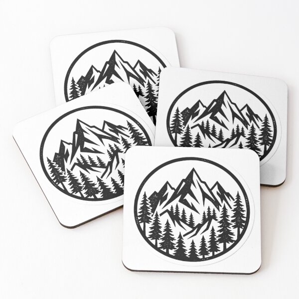 Item preview, Mountain Range Forest Badge - Outdoor Adventure Nature Design designed and sold by SnapStickerHub.