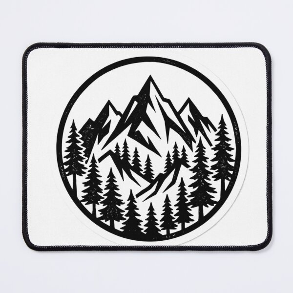 Item preview, Mountain Range Forest Badge - Outdoor Adventure Nature Design designed and sold by SnapStickerHub.
