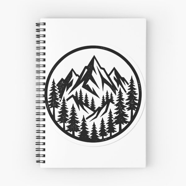 Item preview, Mountain Range Forest Badge - Outdoor Adventure Nature Design designed and sold by SnapStickerHub.