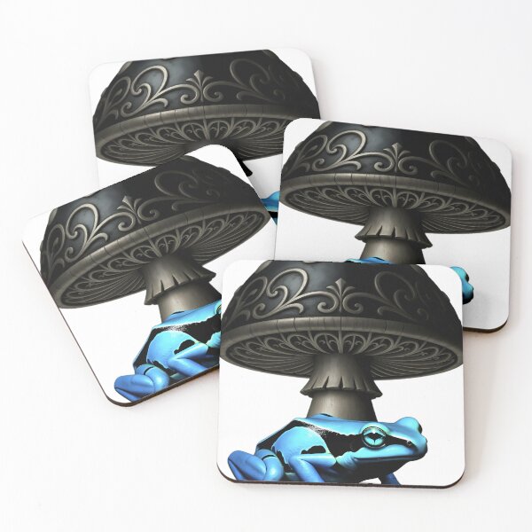 Item preview, Gothic Azure Dart Frog Obsidian Toadstool designed and sold by IllumeInk.