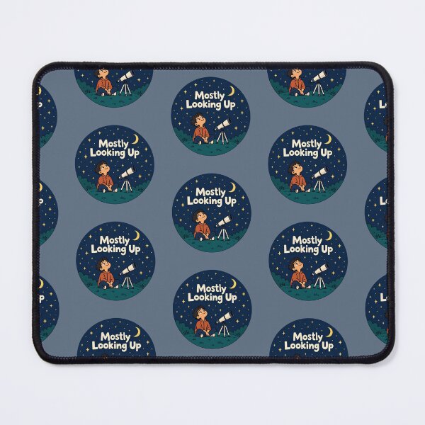 Item preview, Mostly Looking Up – Stargazing Telescope Night Sky Amateur Astronomy Illustration designed and sold by Fanverse Merchandise.