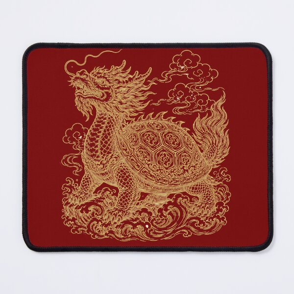 Item preview, Golden Dragon Turtle Auspicious Chinese Feng Shui designed and sold by Soluna Studio.