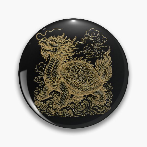 Item preview, Golden Dragon Turtle Auspicious Chinese Feng Shui designed and sold by Soluna Studio.