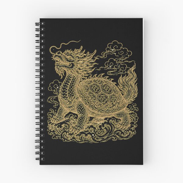Item preview, Golden Dragon Turtle Auspicious Chinese Feng Shui designed and sold by Soluna Studio.