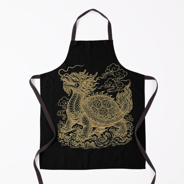 Item preview, Golden Dragon Turtle Auspicious Chinese Feng Shui designed and sold by Soluna Studio.