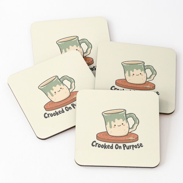 Item preview, Crooked On Purpose – Funny Pottery Lopsided Handmade Mug Ceramics Illustration designed and sold by Fanverse Merchandise.