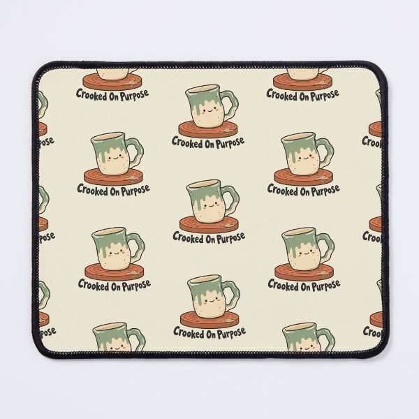Item preview, Crooked On Purpose – Funny Pottery Lopsided Handmade Mug Ceramics Illustration designed and sold by Fanverse Merchandise.