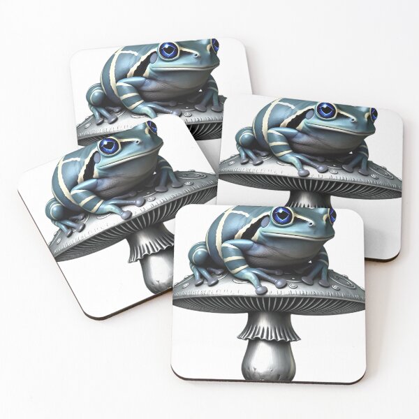 Item preview, Gothic Milk Frog Antique Silver Toadstool designed and sold by IllumeInk.