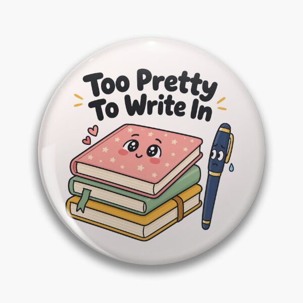 Item preview, Too Pretty To Write In – Funny Stationery Lover Notebook Journaling Illustration designed and sold by Fanverse Merchandise.
