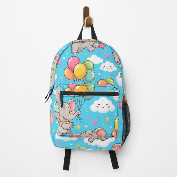 Item preview, Cute Baby Elephants Balloons Sky Blue Pattern designed and sold by ShivCraftStudio.