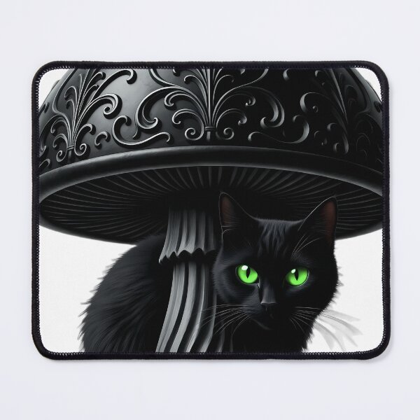 Item preview, Gothic Black Cat Obsidian Carved Toadstool designed and sold by IllumeInk.