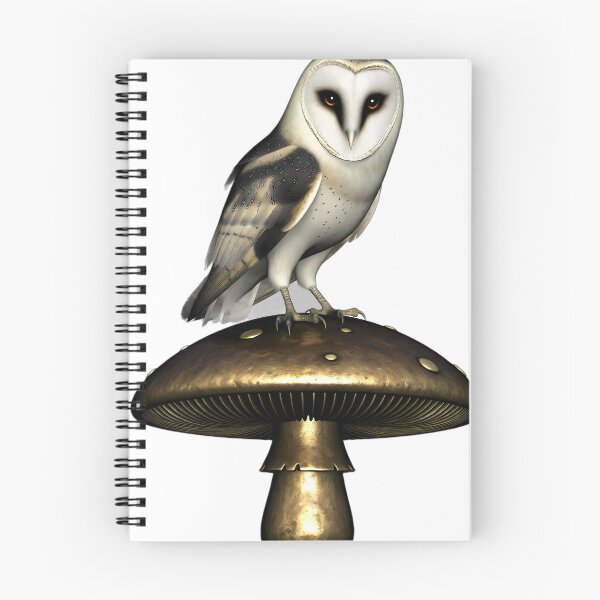 Item preview, Gothic Barn Owl Antique Brass Toadstool designed and sold by IllumeInk.