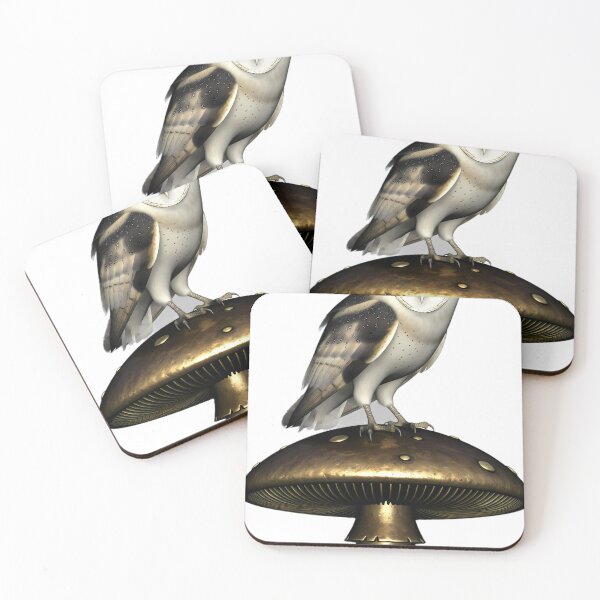 Item preview, Gothic Barn Owl Antique Brass Toadstool designed and sold by IllumeInk.