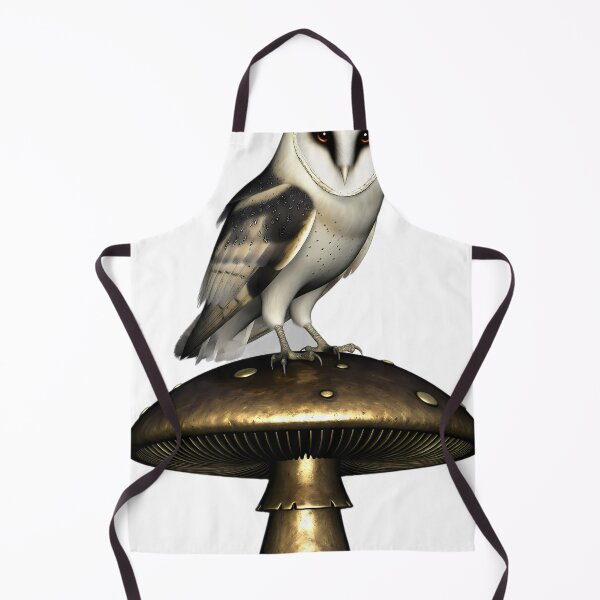 Item preview, Gothic Barn Owl Antique Brass Toadstool designed and sold by IllumeInk.