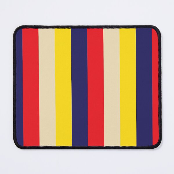 Item preview, Blue red yellow cream thick vertical striped pattern designed and sold by fluffyfamcraft.