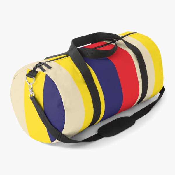 Item preview, Blue red yellow cream thick vertical striped pattern designed and sold by fluffyfamcraft.