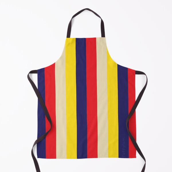 Item preview, Blue red yellow cream thick vertical striped pattern designed and sold by fluffyfamcraft.