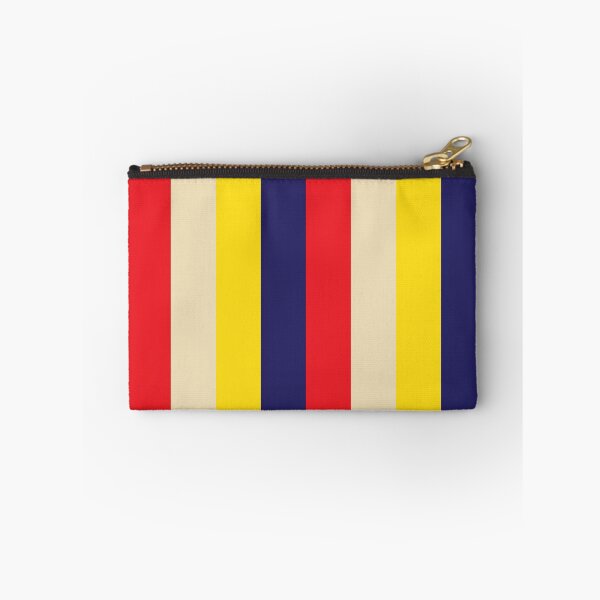Item preview, Blue red yellow cream thick vertical striped pattern designed and sold by fluffyfamcraft.
