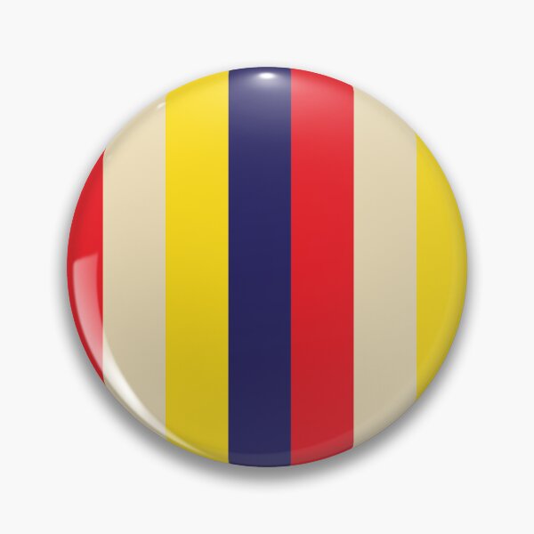 Item preview, Blue red yellow cream thick vertical striped pattern designed and sold by fluffyfamcraft.