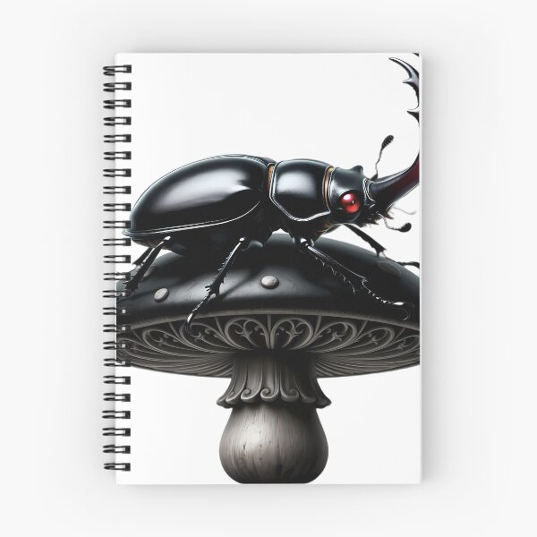 Item preview, Gothic Stag Beetle Obsidian Toadstool designed and sold by IllumeInk.