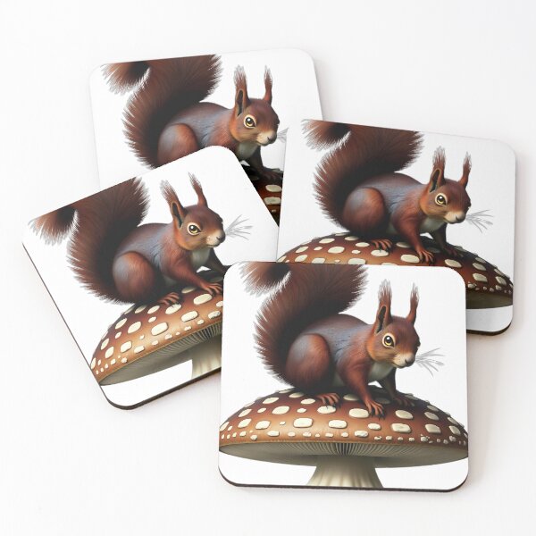 Item preview, Gothic Red Squirrel Crimson Amanita Toadstool designed and sold by IllumeInk.