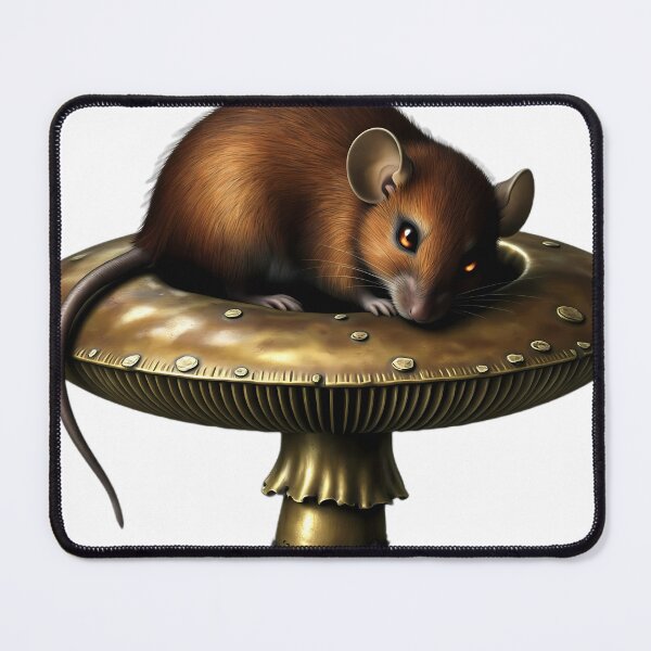 Item preview, Gothic Field Mouse Antique Brass Toadstool designed and sold by IllumeInk.