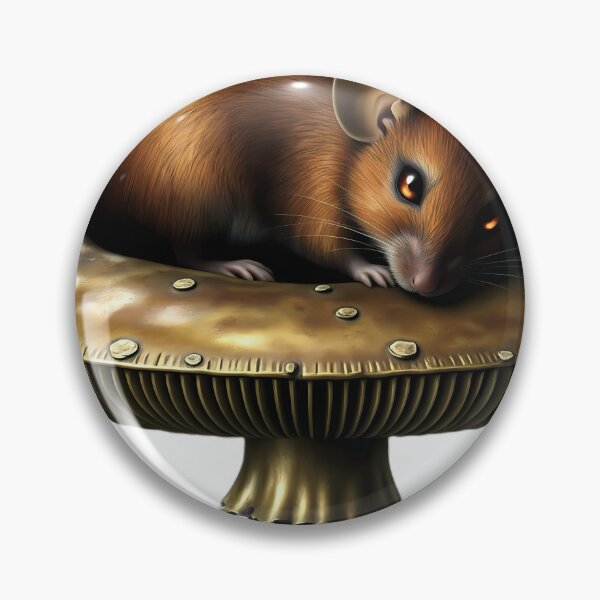 Item preview, Gothic Field Mouse Antique Brass Toadstool designed and sold by IllumeInk.