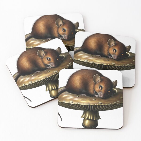 Item preview, Gothic Field Mouse Antique Brass Toadstool designed and sold by IllumeInk.