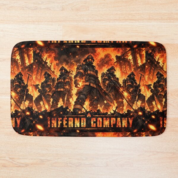 Item preview, Inferno Company Rising - Pyrokinetic Firefighter Anime T-Shirt designed and sold by Fanverse Merchandise.