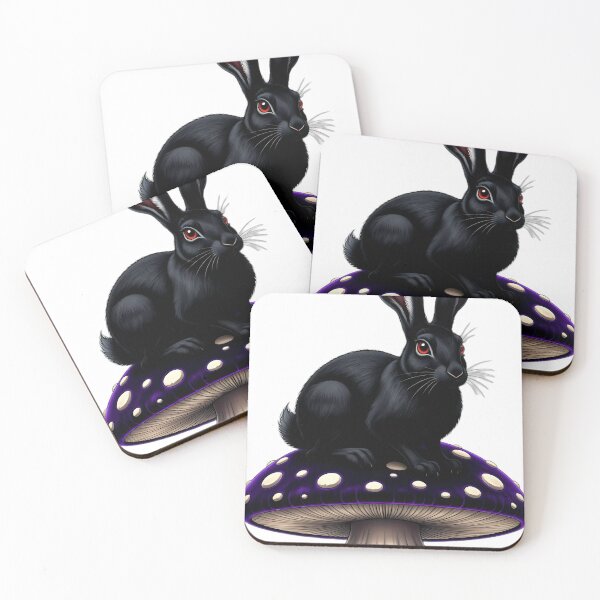 Item preview, Gothic Black Hare Amethyst Toadstool designed and sold by IllumeInk.