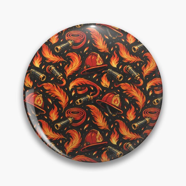 Item preview, Ember Squad Doodles - Seamless Firefighter Anime Pattern designed and sold by Fanverse Merchandise.