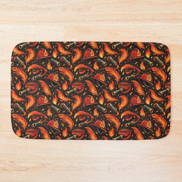 Item preview, Ember Squad Doodles - Seamless Firefighter Anime Pattern designed and sold by Fanverse Merchandise.