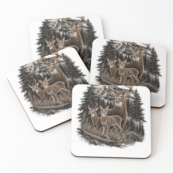 Item preview,  Deer Family Forest Hunter Outdoorsman designed and sold by drawwiika+44.