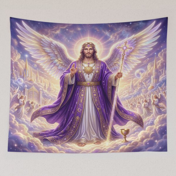 Item preview, Photorealistic Depiction of Archangel Zadkiel in Heaven designed and sold by Solomon-Ent-144.